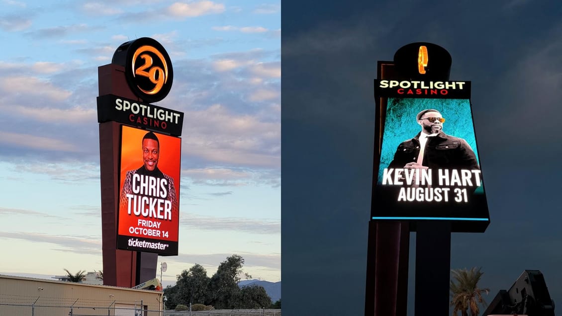 Case Study - Spotlight 29 Casino Massive Pylon